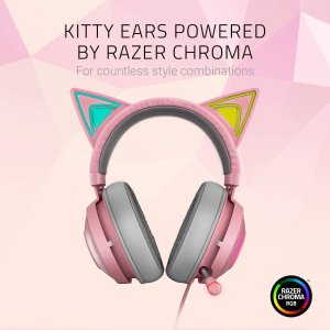 Razer 猫耳游戏耳机 超萌高性能耳机 游戏体验加倍