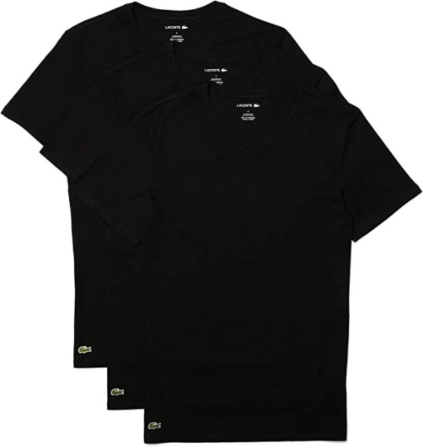 Men's Essentials 3 Pack 100% Cotton Slim Fit V-Neck T-Shirts