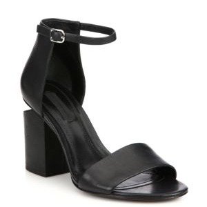 - Abby Tilt-Heel Leather Ankle-Strap Sandals