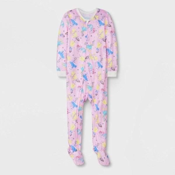 Baby Girls' Disney Princess Hacci Snug Fit Footed Pajama - Pink