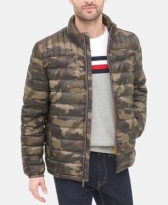 Men's Down Quilted Packable Logo Jacket