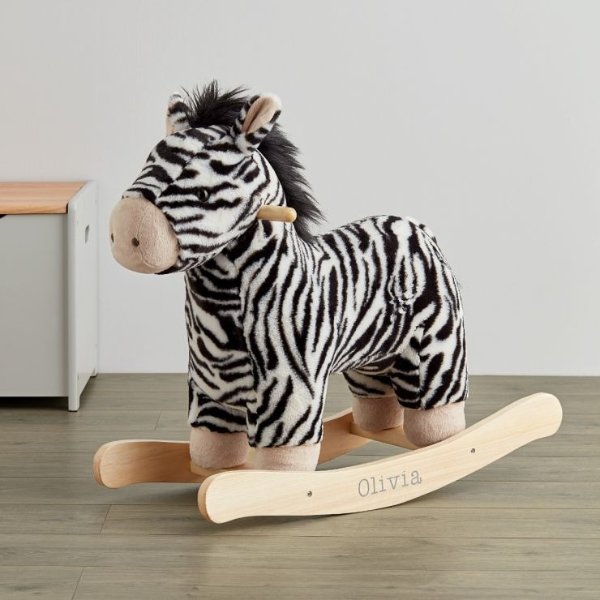 Personalized Plush Zebra Rocker