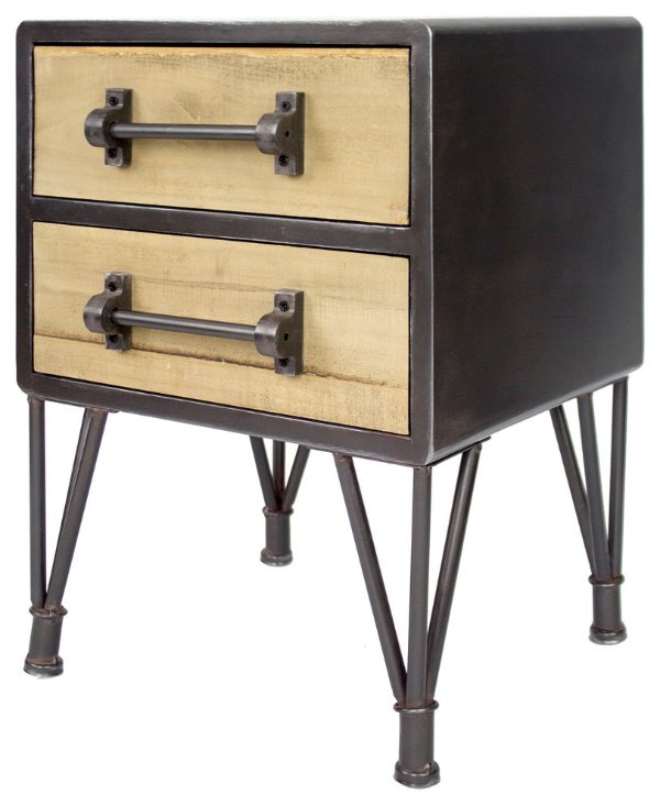 Soho 2-Drawer End Table/Nightstand - Industrial - Nightstands And Bedside Tables - by Heather Ann Creations
