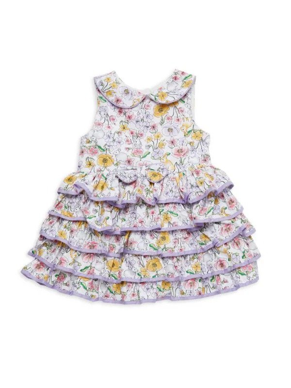 Little Girl's & Girl's Floral Tiered Dress