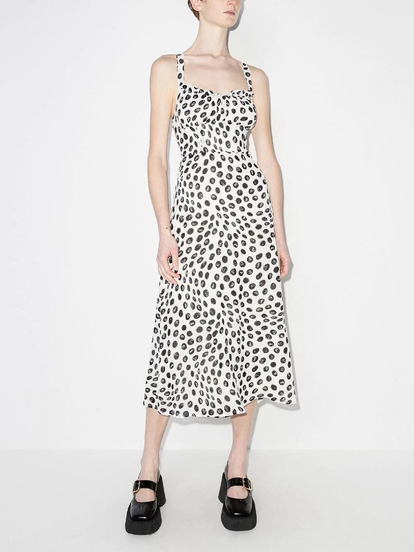 Callan fitted-bodice printed dress