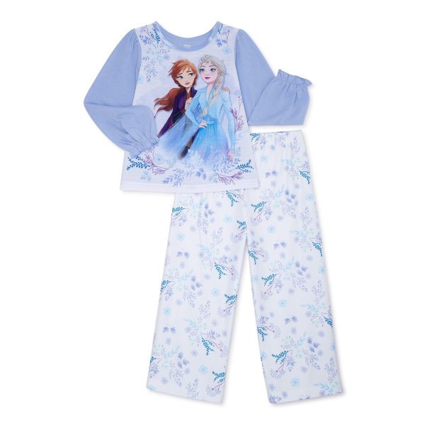Toddler Girls Long Sleeve Microfleece Pajamas, 2pc Set