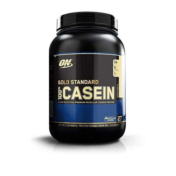 OPTIMUM NUTRITION GOLD STANDARD 100% Micellar Casein Protein Powder, Slow Digesting, Helps Keep You Full, Overnight Muscle Recovery, Creamy Vanilla, 2 Pound