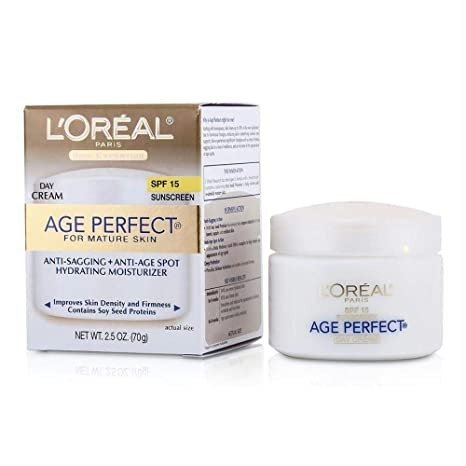 Skincare Age Perfect Anti-Aging Day Cream Face Moisturizer With Soy Seed Proteins and SPF 15 Sunscreen for Sagging Skin and Age Spots, Evens Tone and Hydrates Deeply, 2.5 Oz