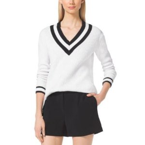 MICHAEL MICHAEL KORS  Cotton-Blend V-Neck Sweater