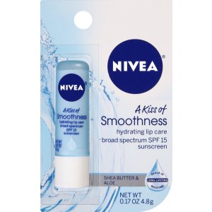 NIVEA Kiss of Smoothness Hydrating Lip Care, SPF 15, 0.17 Ounce (Pack of 6)