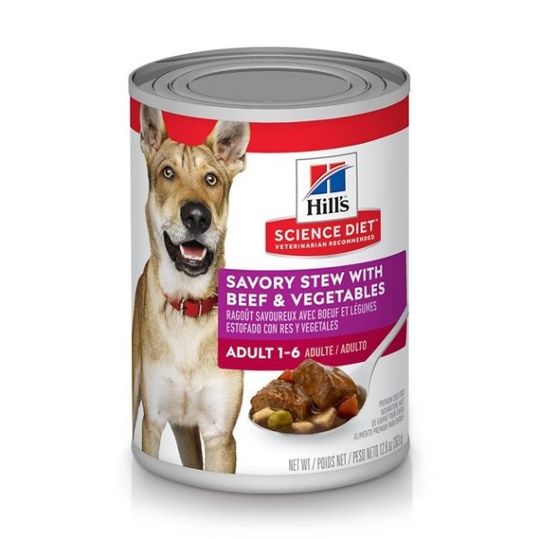 Adult Savory Stew with Beef & Vegetables Canned Dog Food, 12.8-oz, case of 12 - Chewy.com