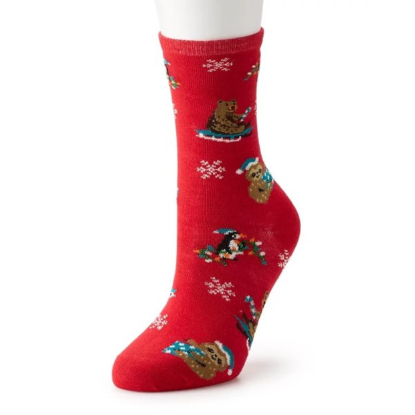 Women's Animal Winter Holiday Crew Socks
