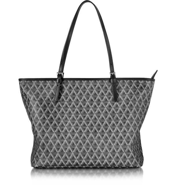 Ikon Printed Coated Canvas and Leather Tote