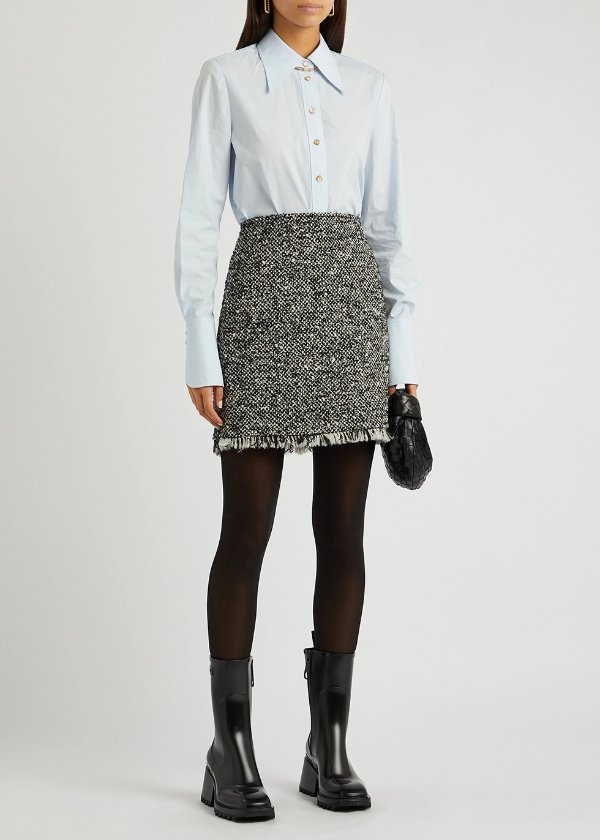 Monochrome boucle tweed mini skirt