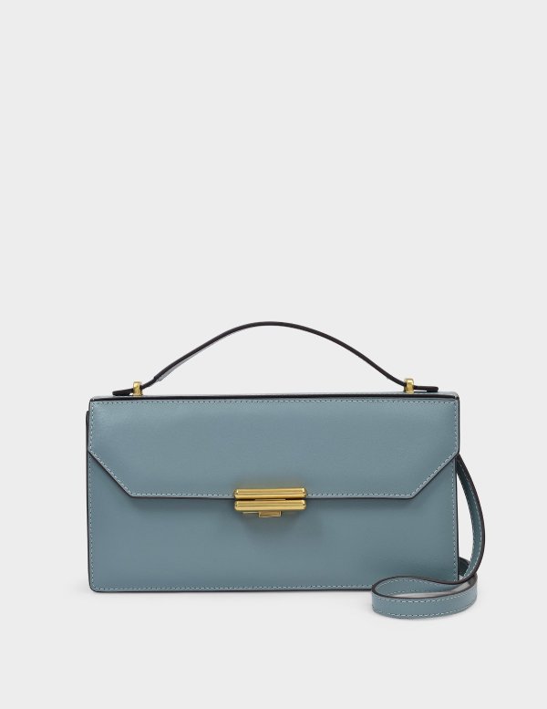 Baguette Bag Jackie in Stone Blue Leather
