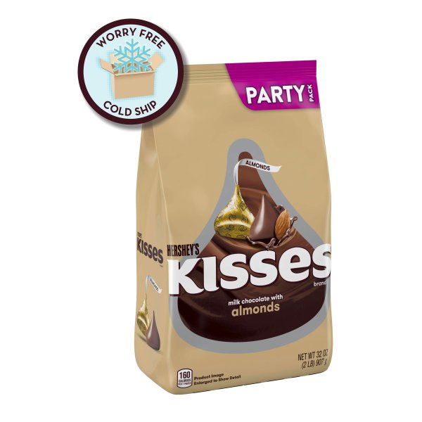 Kisses, Milk Chocolate with Almonds Party Bag, 32 oz