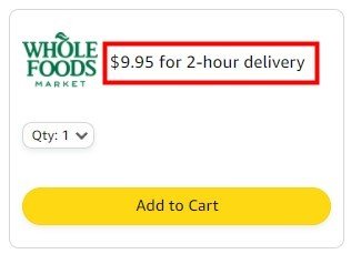 whole foods $9.95送货费