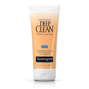 Neutrogena Deep Clean Daily Facial Cream Cleanser with Beta Hydroxy Acid to Remove Dirt, Oil & Makeup, Alcohol-Free, Oil-Free & Non-Comedogenic, 7 fl. oz