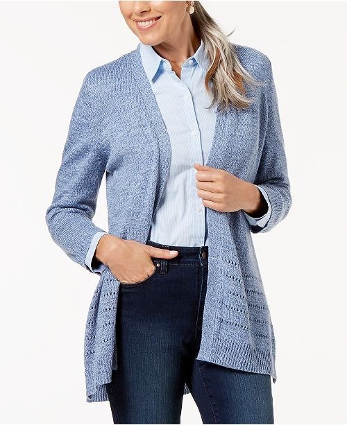 Open-Front Pointelle Cardigan, Created for Macy's