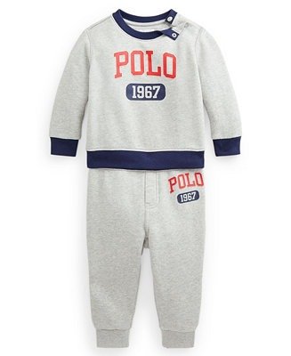 Ralph Lauren Baby Boys Graphic Fleece Sweatshirt Pant Set