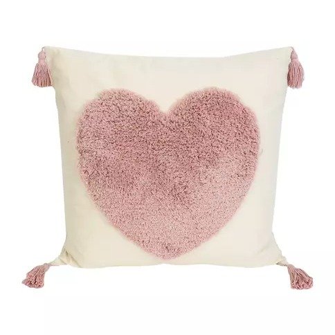 Heart Tufted Tassel Pillow