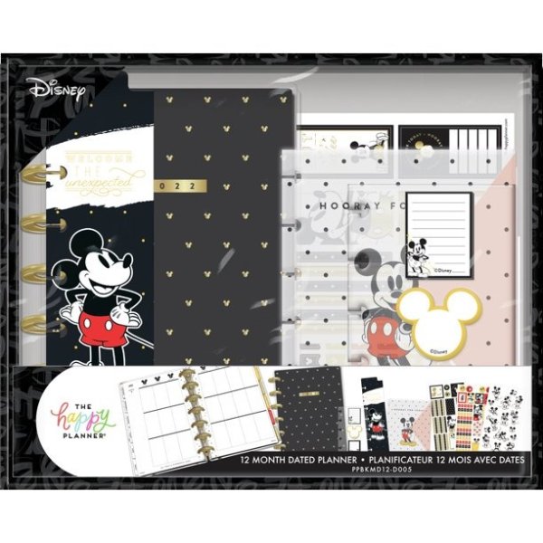 The Happy Planner, Disney, Mickey Mouse Mini Planner Box Kit, 2022, 10"x 1.25"x 8"