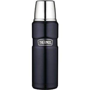 Thermos Stainless Steel King 16 Ounce Compact Bottle, Midnight Blue