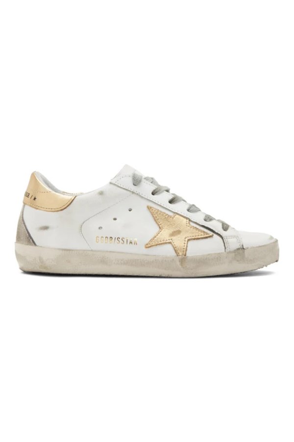 White & Gold Superstar Sneakers
