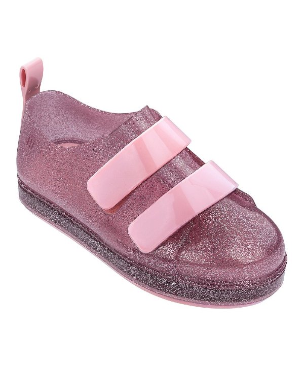 Pink Glitter Mel Go Double-Strap Sneaker - Girls