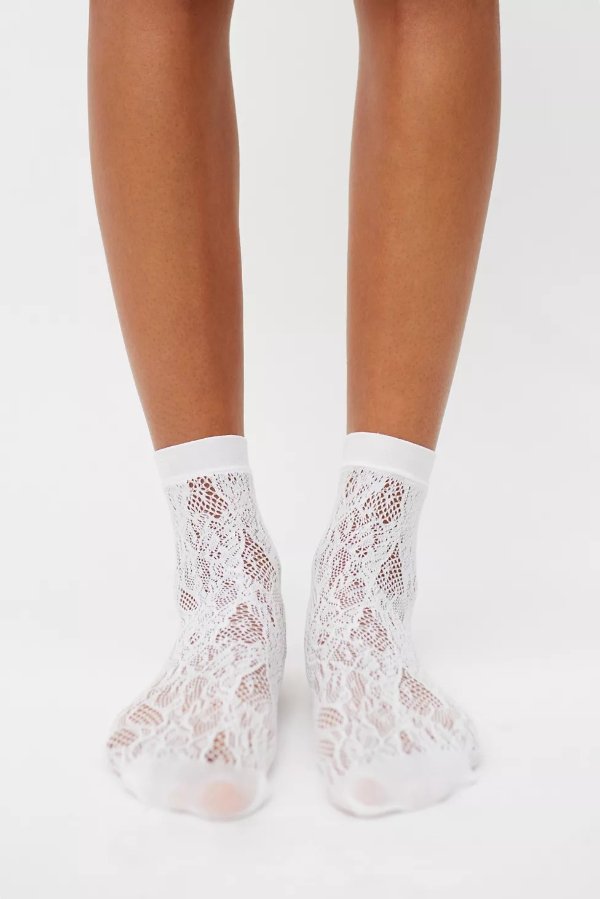 蕾丝白色袜