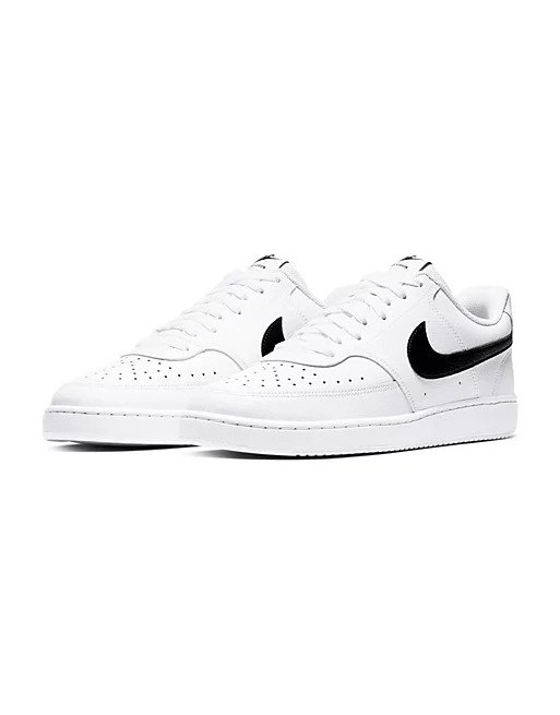 Court Vision Low leather sneakers in white/black