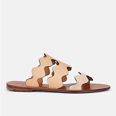 Lauren Suede & Leather Slide Sandals