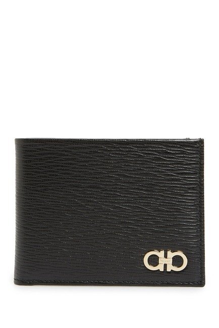 Gancini Leather Wallet with ID Window