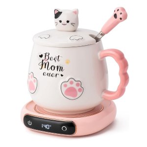 Bgbg Coffee Mug Warmer & Cute Cat Mug Set