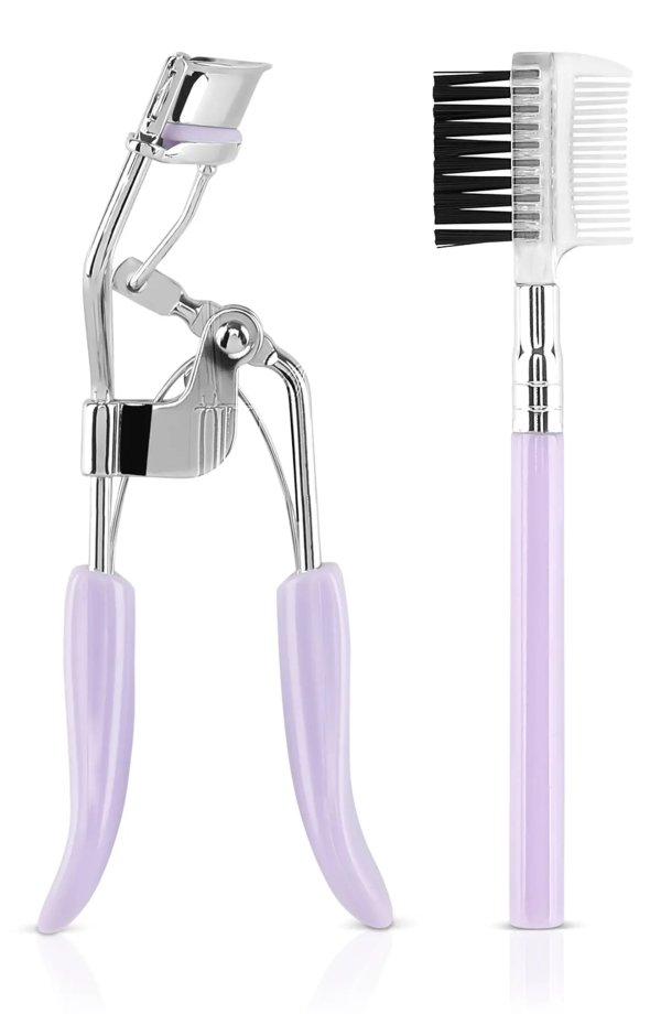 Eyelash Curler w/ Eyebrow Brush Set - Lavender