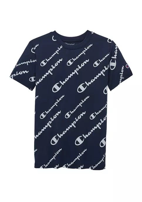 Boys 8-20 Allover Print Script T-Shirt