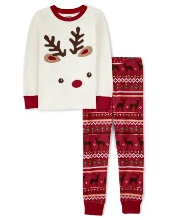 Unisex Kids Matching Family Long Sleeve Reindeer Fairisle Cotton 2-Piece Pajamas - Gymmies | Gymboree - SALSA