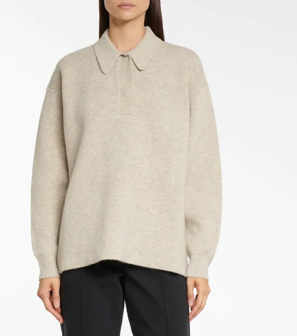 Lark wool-blend polo sweater