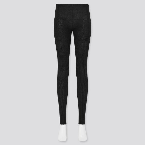 WOMEN RIBBED HEATTECH KNITTED LEGGINGS (Online Exclusive)
