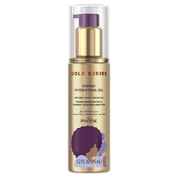 , Hair Oil Treatment, Sulfate Free, Intense Hydrating, Pro-V Gold Series, for Natural and Curly Textured Hair, 3.2 fl oz