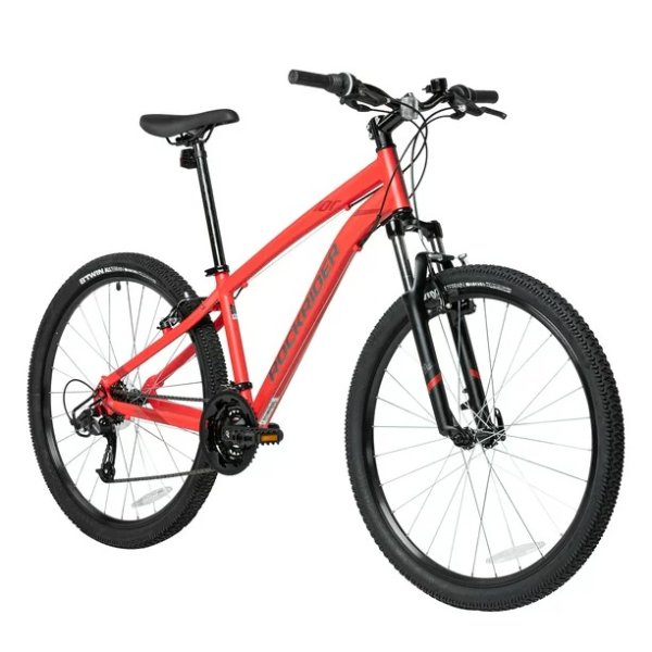 Rockrider ST100, 21 Speed Mountain Bike, 27.5", Unisex, Red, Small