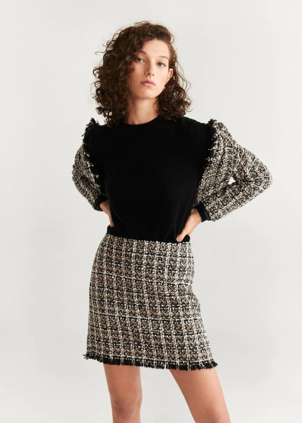 Check tweed miniskirt - Women | OUTLET USA