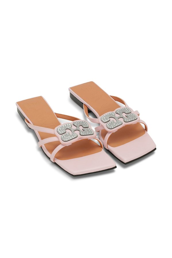 Lilac Butterfly Strass Flat Sandals