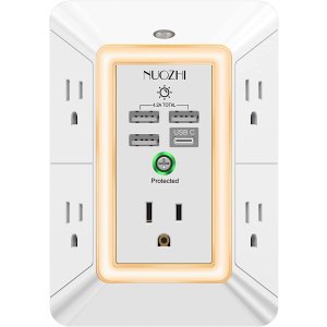 即将截止：NUOZHI 电涌保护电源插头 5个插座+4个 USB插口