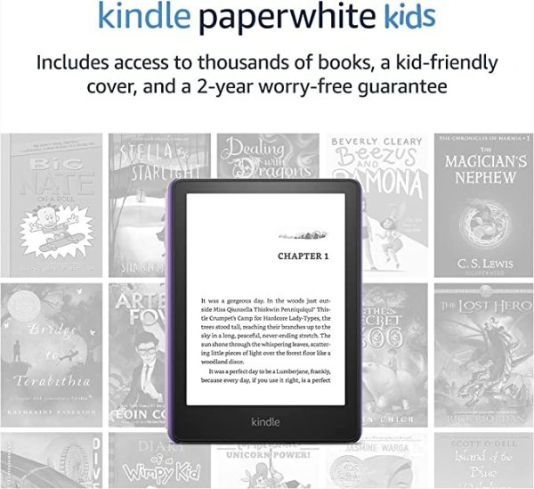 Kindle Paperwhite Kids (16 GB) – Includes access to thousands of books, a kid-friendly cover, and a 2-year worry-free guarantee
