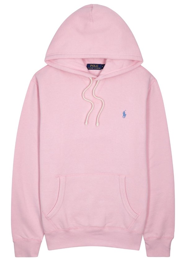 Pink hooded cotton-blend sweatshirt