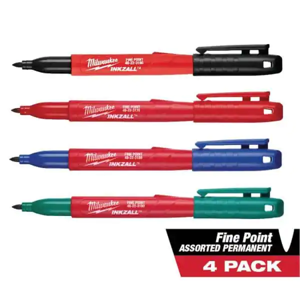 多色细笔尖记号笔 4支 各种五金表面均可使用