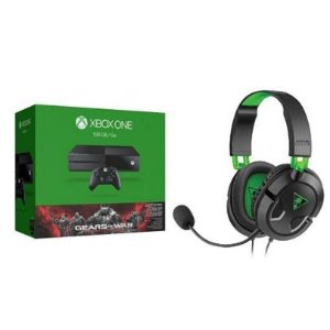 Xbox One 500GB Console - Gears of War with Ear Force Recon 50X Gaming Headset Bundle