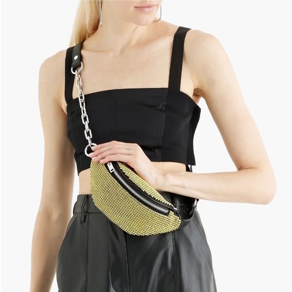 Attica crystal-embellished leather belt bag