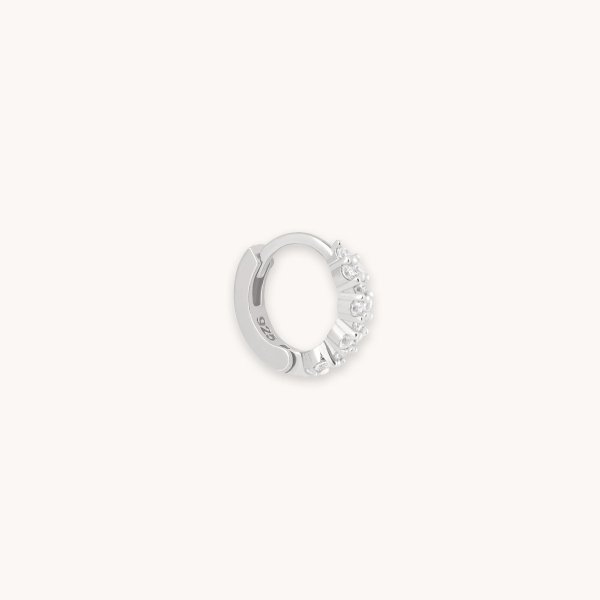 Silver Gem Cartilage Hoop Clicker Earring | Astrid & Miyu